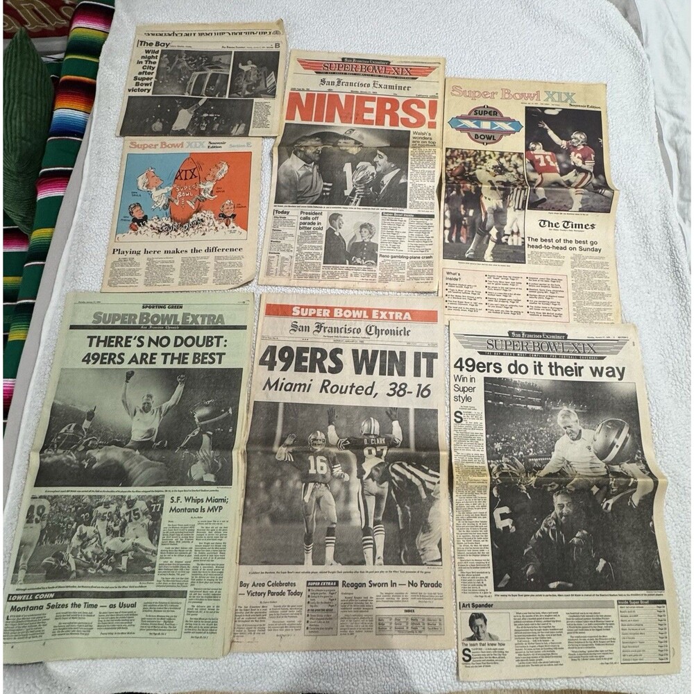 Vintage San Francisco 49ers Newspaper Lot 6 January 1985 Super Bowl Champion 80s